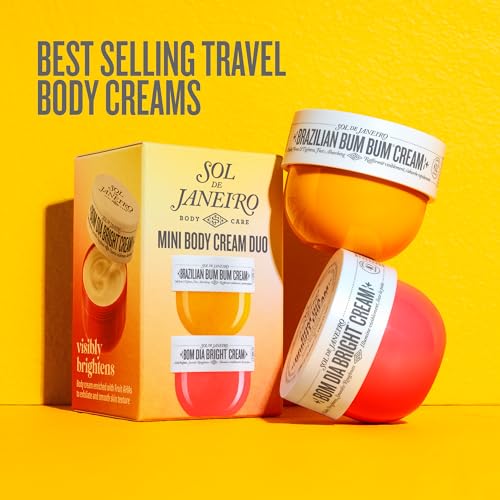 Sol de Janeiro Mini Body Cream Trial Set - Travel Size Set - Beauty Minis - Brazilian Bum Bum Cream & Bom Dia Bright Cream - 2 Piece Set 25 mL - $24 Value