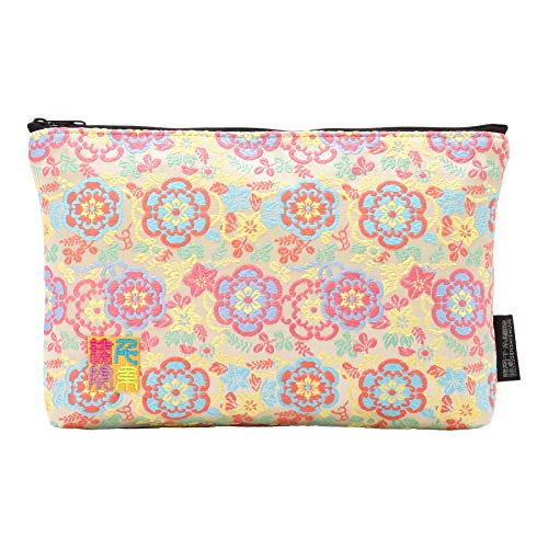 Brocade zipper pouch, lined with Nishijin brocade, size M. (Remonsaika)