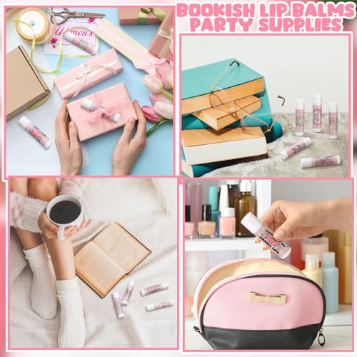 16 Pcs Book Club Lovers Gifts Bookish Book Lip Balms Party Supplies Librarian Bookworms Readers Set for Women Men Small Gifts for Books Club Members