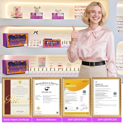 gelike ec Gel Nail Polish Set: HEMA Free Gel Polish Kit With 16ML 12 Fall Colors Big Bottles for Young Women Manicure DIY at Home with Color Chart and Stickers 2026