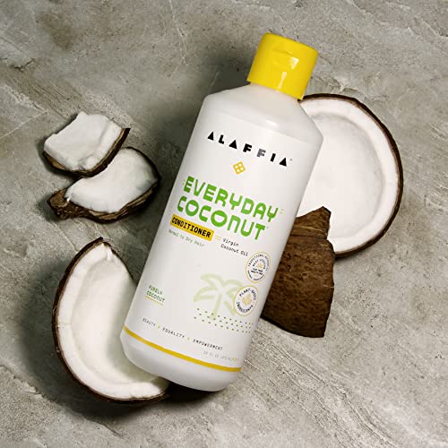 Alaffia Hair Care, Everyday Coconut Conditioner, Daily Moisturizer, Wavy & Curly Hair Products, Vitamin E, Virgin Coconut Oil, Ginger Extract, 16 Fl Oz