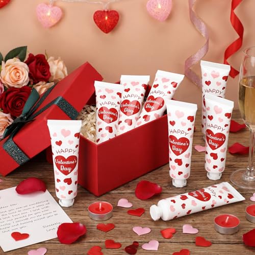 24 Pack Valentines Day Hand Cream Gifts Bulk Valentines Day Basket Stuffers Galentines Party Favor for Women Mini Hand Lotion Moisturizing Travel Size for Women Friends Bestie Coworkers Staff