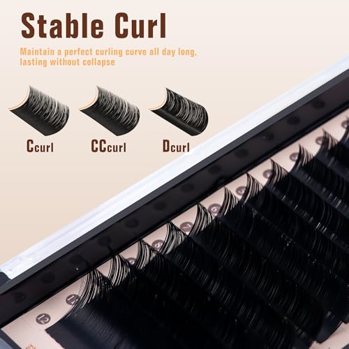 Classic Volume Lash Extension, 0.15 D Curl 9-20mm Mixed Eyelash Extension Lash Trays, Super Matt Black Individual Lash Extensions for Professional Salon Use