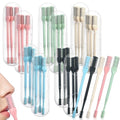 2-in-1 Nasal Hair Cutter Travel Double Sided Nose Hair Trimmer for Women Men Portable 360 Rotating Manual Nose Nasal Knife Soft Cleaning Brush with 10 Box Travel Package Multicolor (30 Pcs)