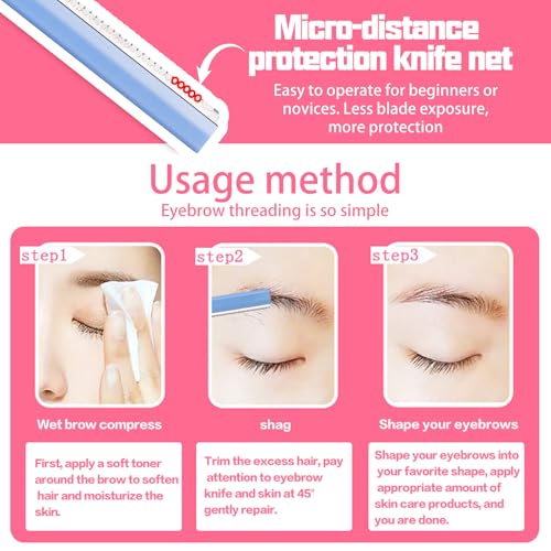 12 PCS Eyebrow Razor, Face Razors for Women and Men, Grooming Exfoliating Dermaplaning Tool for Face, Women Facial Hair Remover with Cover, Multipurpose Eyebrow Trimmer Shaper (blue)