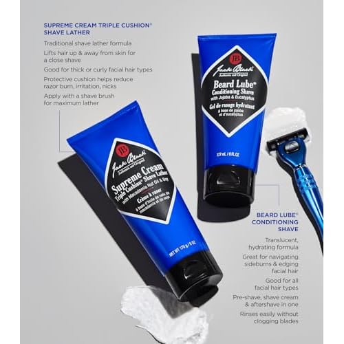 Jack Black Supreme Cream Triple Cushion Shave Lather - Shaving Cream Mens, Shave Cream for Men, Jack Black Shaving Cream for Men, Shaving Lather, Mens Shaving Cream, Jack Black Shave Cream