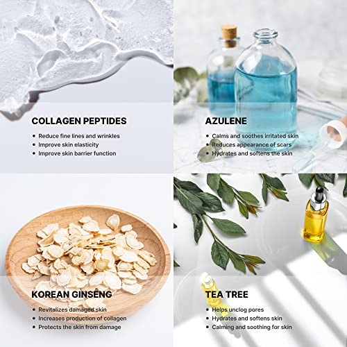 Hydrogel Face Mask Pack 10pcs - Rich Collagen, Deep Moisture, Tea Tree, All skin type, Hyaluronic