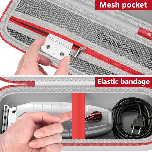 Travel Case for Andis Professional T-Outliner Beard & Hair Trimmer Fit Model GTO 04780/04710/04603/04775,Mens Hair Cutting Supplies Organizer Holder with Mesh Pocket for Accessories- Bag Only