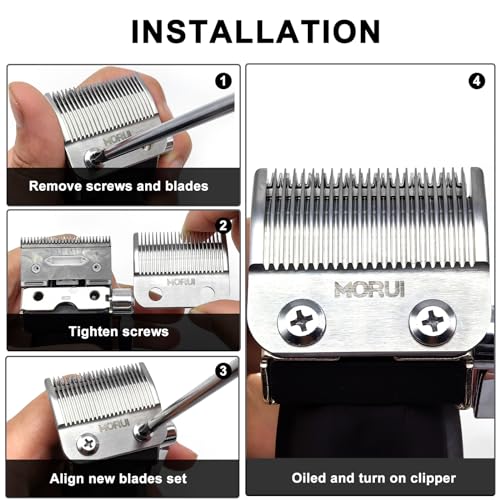 Professional Replacement Clipper Blade Precision 2 Holes Adjustable Standard Hair Trimmer Clipper Blade Kit (2 Pack)