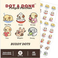 DOT & DONE Hydrocolloid Pimple Patches for Face, 48 Count 12 mm Round Acne Spot Dots with 6 Cute Dog Designs, Cute Pimple Patches for Teens & Adults, Day & Night Use, Buddy Dot Series