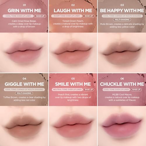 lilybyred Smiley Lip Blending Stick | Korean 3-in-1 Multi-Use Lip Liner, Smooth Creamy Texture, Long-Lasting Matte Finish, Soft Blur Effect, Precision Contour Pencil, 0.028 oz. (01 Grin with Me)
