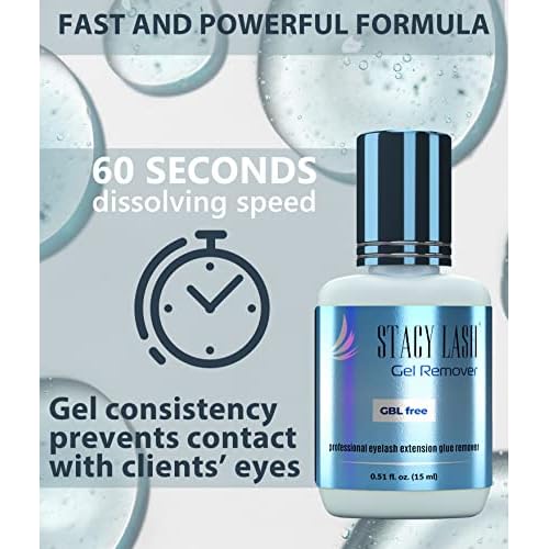 Super Bonder 15ml & Lash Remover for Eyelash Extensions 15ml / Lash Bonder for Eyelash Extensions/Locks Eyelash Glue Fumes / 60 Sec Dissolution Lash Glue Remover/Lash Extension Supplies