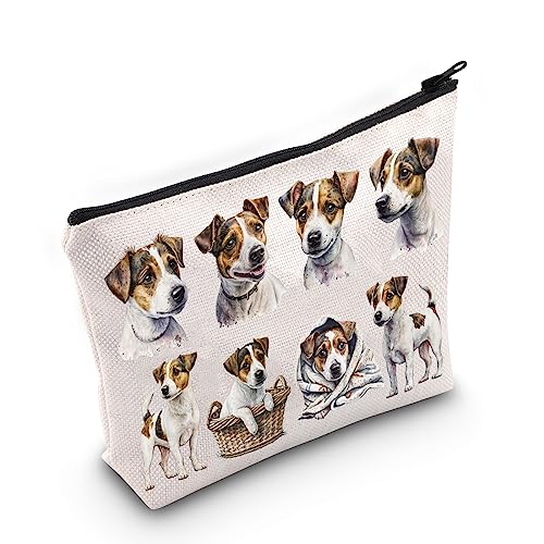 LEVLO Jack Russell Cosmetic Makeup Bag Jack Russell Lover GiftJack Russell Mom Travel Pouch Bag Jack Russell Merch (Jack Russell)