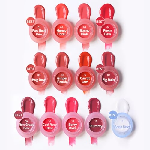 hince Raw Glow Dewy Ball - Tinted Lip Balm, Jelly Gloss Glow, Shine and Hydration, Lip & Blush Multiuse, Vegan, 0.12 oz. (13 colors) (FEVER DEW)
