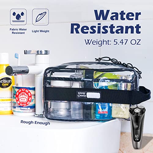 Rough Enough Clear Toiletry Bags for Traveling Toiletries Cosmetic Pouch Makeup Bags TSA Approved for Men and Women Travel