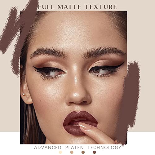 4 in 1 Matte Nude Eyeshadow Palette, Neutral Taupe Brown Eye Shadow for Older Women, Highly Pigmented Blendable Powder Eyeshadow Makeup, paleta de sombras de ojos