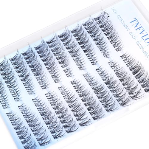Wispy Lash Extension Kit Natural Lash Clusters 180Pcs Individual Lashes Clusters Kit Natural Eyelash Extension Kit C Curl Cluster Eyelash Extensions with Bond and Seal and Tweezers by TNFVLONEINS