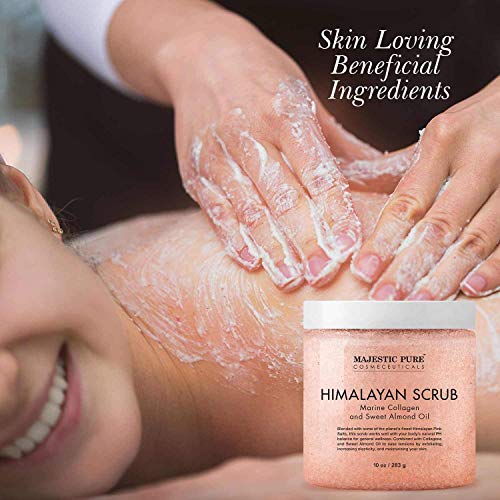 Majestic Pure Himalayan Scrub with Collagen (10 oz) and Fractionated Coconut Oil Twin Pack (16 floz x 2) Bundle