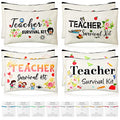 Frienda 16 Pieces Appreciation Present Gifts Set, 8 Survival Kit Makeup Bag Makeup Pouch Cosmetic Bag, 8 Blessing Card Bracelet