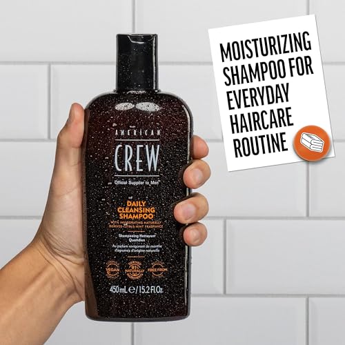 American Crew Shampoo for Men, Daily Cleanser, Naturally Derived, Vegan Formula, Citrus Mint Fragrance, 8.45 Fl Oz