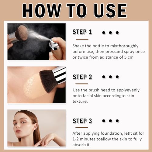 Magic Minerals Airbrush Foundation Makeup,Silk Airbrush Flawless Setting Spray,Foundation for Smooth Radiant Creamy Skin,Breathable Spray Makeup with Anti-aging Ingredients Foundation(01# Natural)