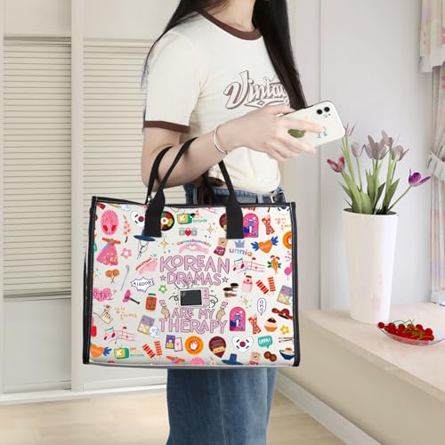 WZMPA Korean Drama Cosmetic Makeup Bag k-Drama Lover Gift Korean Dramas Are My Therapy k-Drama Zipper Pouch Bag For Women Girls (Korean Dramas BG)