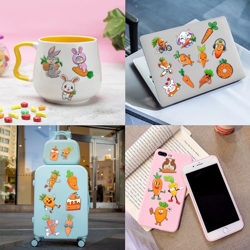 117 PCS Funny Vegetable Carrot Temporary Tattoos Sticker Fruit Carrot Bunny Birthday Party Decor Decorations Supplies Favors Gifts Boys Girls Baby Shower Cute Fake Tattoo School Reward Themed