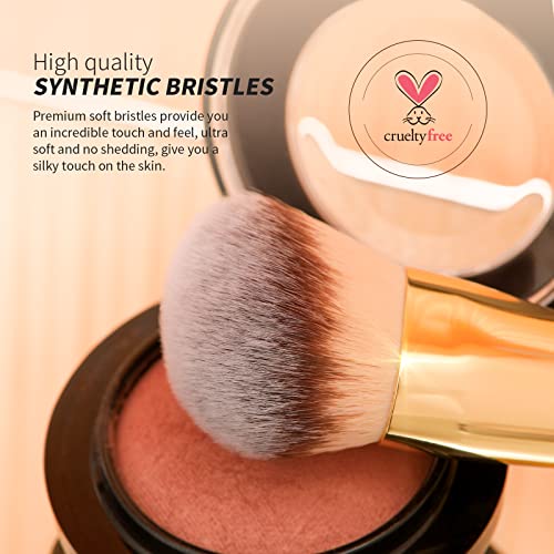 Flat Top Kabuki Foundation Brush (Rose Gold + Black)