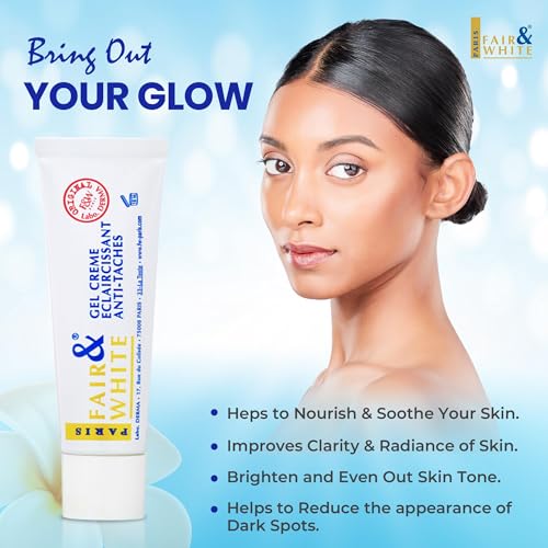 FAIR & WHITE Original Skin Brightening Gel Cream - 30ml / 1floz - For Neck, Face, Armpit, Elbows, Private Areas, Brightening Gel for Uneven Skin Tone