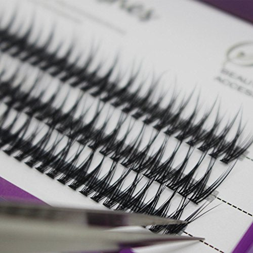BODERMINCER 8mm,10mm,12mm,14mm,16mm Fish Tail False Lashes 120pcs Handmade Luxury Mink Premade Lash 5D Volume Fans Individual Eyelash Extensions (14mm)