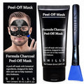 SHILLS Charcoal Mask for Men, 1 Bottle (1.69 fl. oz) and a Brush Set