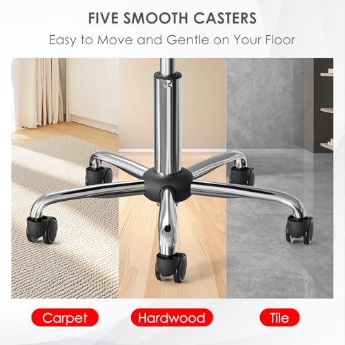 CLORIS Saddle Rolling Stool Hold up to 400 LBS Height Adjustable Swivel Chair Metal Feet with Wheels for Spa, Massage, Salon, Home, Office, Medical, Tatoo, Bar Black