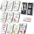 10 Sets Christian Gifts Bulk for Women Church Bible Manicure Sets Floral Scripture Stainless Steel Nail Clipper Set Religious Gift for Employee Teacher Christmas Party Supplies