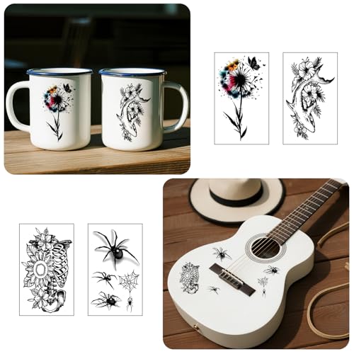 Flowers Temporary Tattoos Adult,92 Sheets Body Art Fake Tattoos Stickers,Rose Tattoos Temporary Realistic for Women Waterproof Long-Lasting