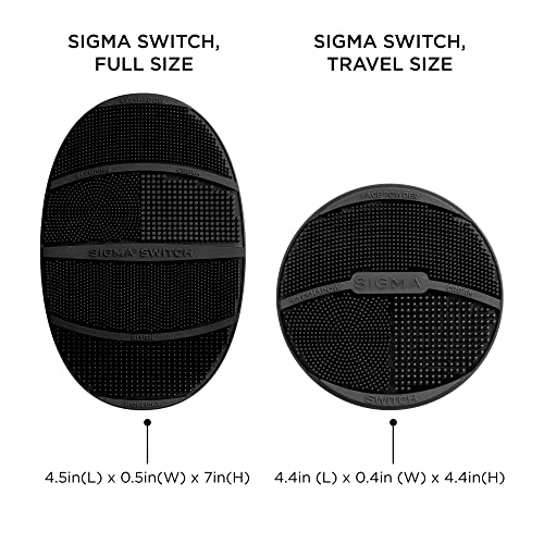 Sigma Switch by Sigma Beauty ? Silicone Makeup Brush Cleaner for Switching Shades and Pigments, Switch Cleaning Mat for Superior Makeup Brush Cleaning Mid-Application (Full Size)