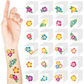 Nosiny 240 Pcs Hibiscus Glitter Tattoos Hawaiian Temporary Tattoos Flower Luau Stickers Summer Decal Stickers Tropical for Women Men Body Face Hawaiian Themed Party
