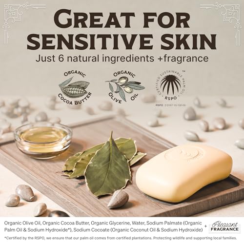 Carolina Castile Soap Vegan Castile Bar Soap ? Variety Pack of Natural Soap for Men, Women, and Kids ? Gentle, Hydrating Castile Bars with Organic Cocoa Butter and Olive Oil, 5 Oz. Each