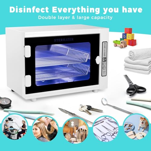 Nail Tool Cabinet, 12L Large Capacity Sanitizer Cleaning Supplies, Multi-Functional Nail Cleaner Box Manicure Tool Cleaning Cabinet Equipment Sanitizing for Beauty, Nail Salon Tool, Toy, Towel