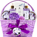 Christmas Bath Spa Gifts for Women ? Orchid & Jasmine | 9-Piece Luxury Bath and Body Set with Shower Gel, Bubble Bath, Body Mist, Lotion, Scrub, Bath Salt & More | Relaxing Gift for Her Birthday