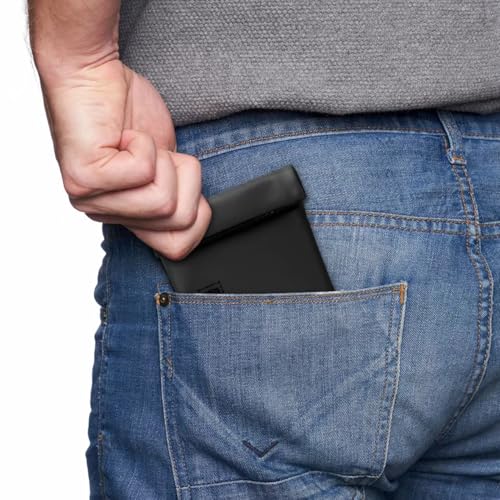 Pocket Size Storage Bag with 3 PCS Accessories, PU Leather Small Pouch and Great Gift for Women, Portable Pocket Case for Home and Travel (Black)