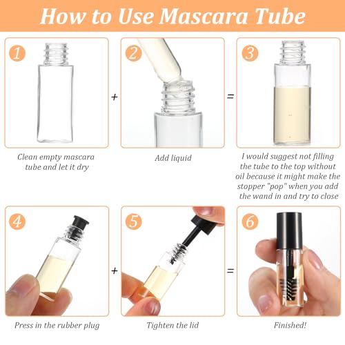 81PCS Empty Mascara Tubes with Wand, Mini 3ml Empty Mascara Bottles with Brush for Castor Oil, Small Sample Size Eyelash Growth Packing Tube Container with Applicator for Travel Home