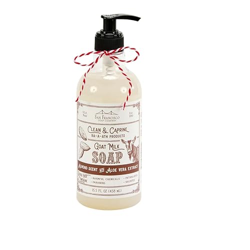 San Francisco Soap Company Clean & Caprine Goat Milk Hand Soap | Almond | Dye-Free Hand Soap | Enriched with Nourishing Goat Milk | Unisex Fragrance | 15.5 Fl oz