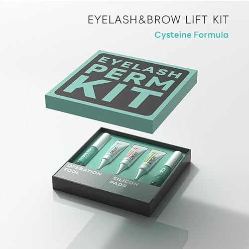 BLACKWINGS Lash Lift Kit, 4 Bottles Eyelash Perm Kit, Professional Eyelash Curling Lash Extension Set,Lash Curling, Semi-Permanent Curling Perming Wave Suitable for Salon
