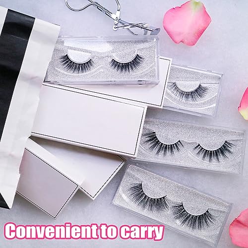 Rocutus Empty Lash Boxes for False Eyelashes - 30 Pack Lash Cases, Customizable Eyelash Packaging, Bulk Lash Storage Containers, Lash Box Packaging, Premium Display & Protection (Silver)