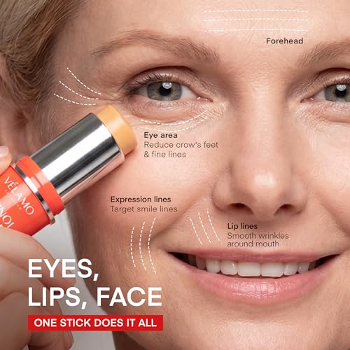 VELAMO ADVANCED Retinol Stick for Face & Eyes: Retinol Cream for Face Anti Aging - Firming Serum Stick for Neck & Chest - Under Eye Cream for Dark Circles, Puffiness & Wrinkles 0.28 OZ/8g