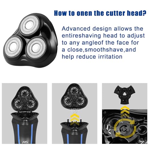Rotary Replacement Shaver Head,Compatible with Remington Shaver Series,forR3,R4,R5,R6,R7,R8,SP-3141 and SP-5161 Foils (Black-1 PC)