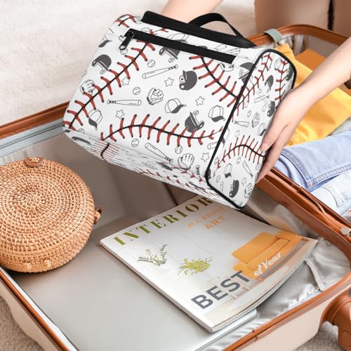 Baseball Hanging Toiletry Bag for Men,Wash Makeup Bag for Women,Travel Cosmetics Bag Shaving Bag Organizer Kit for Accessories,Cosmetics,Travel