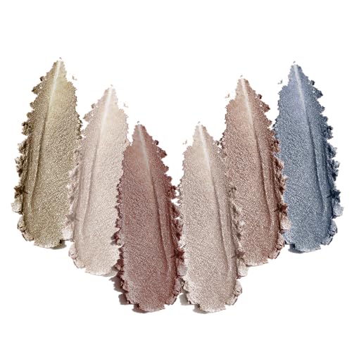 6-Color Shimmer Matte Eyeshadow Palette, Neutral Nude Diamond Sparkle Shades, Highly Pigmented Blendable Waterproof Long-Lasting Eye Makeup, Silky Smooth Pearl Finish, Ideal for Friends-A02#