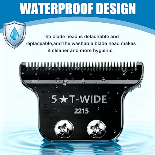 2215 Adjustable Zero-Gap T Blade Replacement for Wahl 5 Star Detailer Li Trimmer Models 8081/8171 (Black-2)
