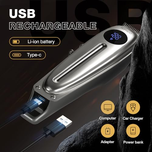 SUPRENT Professional Rechargeable Hair Clipper-Hair Clippers for Men, Cordless Hair Cutting Kit with LED Display